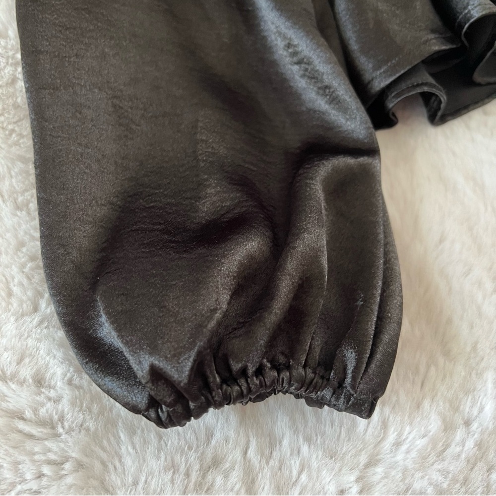 Guess Juley Satin Tie Front Blouse - Picture 3 of 12